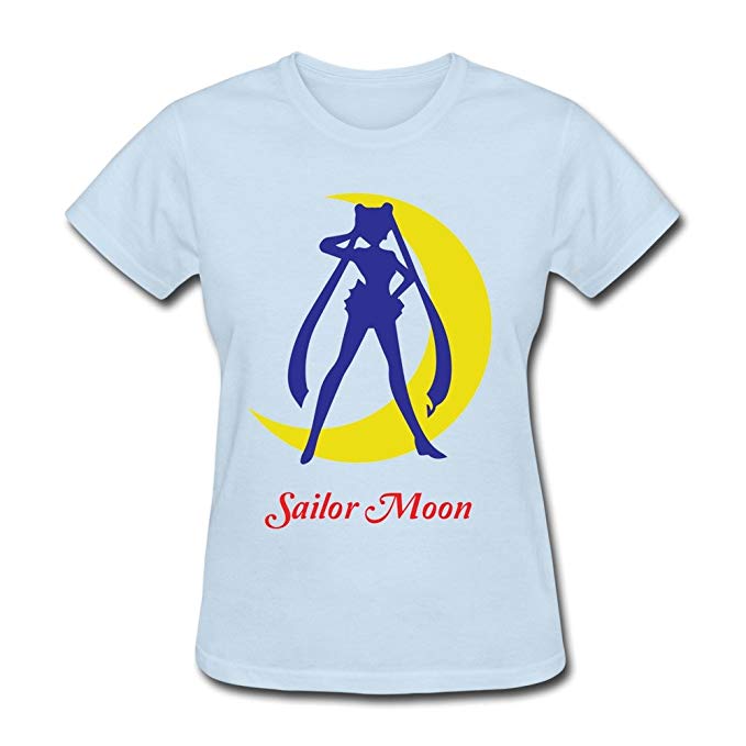 679x679 Organic Cotton Round Neck Causal Sailor Moon Vector Outline Women