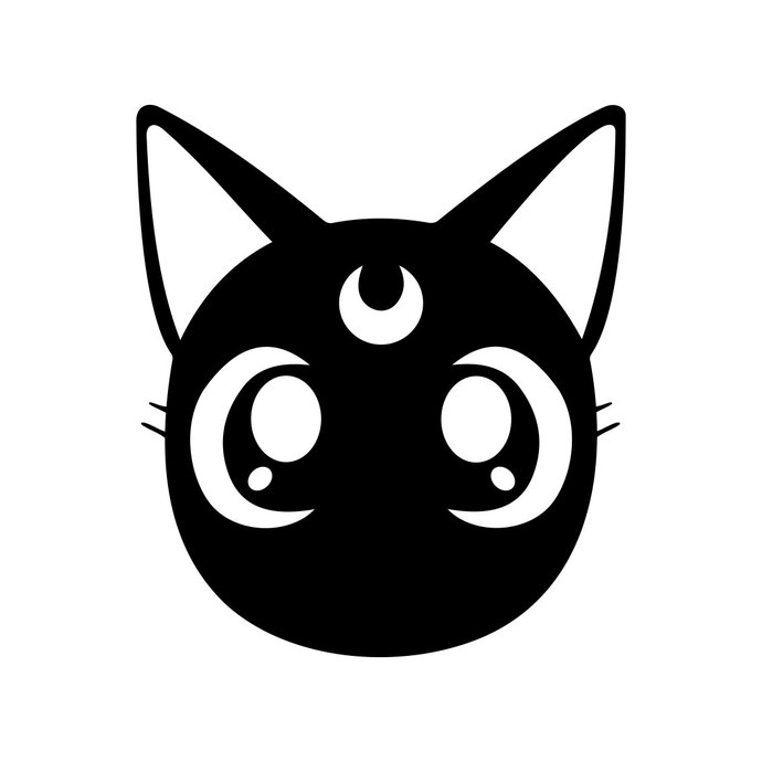 690x690 Sailor Moon Luna Cat Face Graphics Design