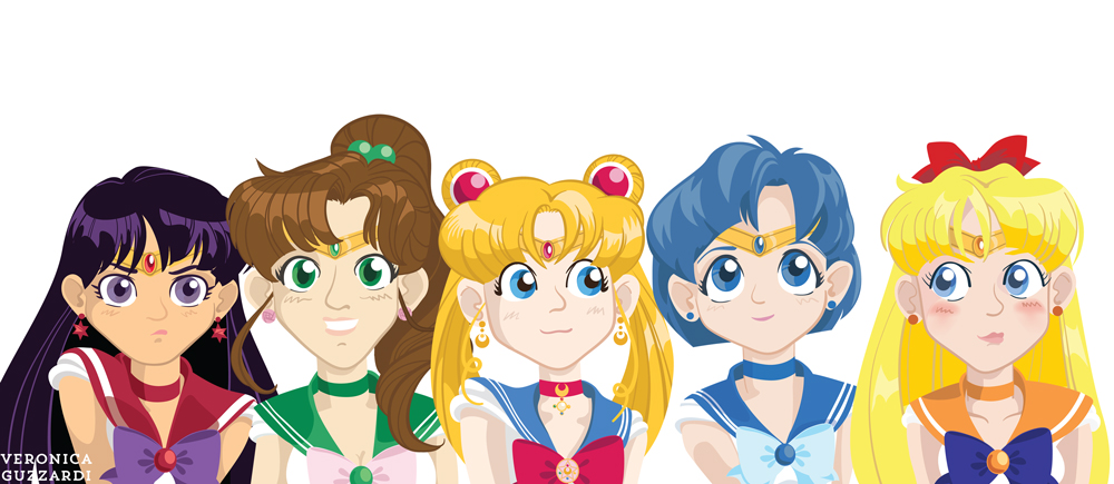 1000x435 Sailor Moon Vector Art Veronica Guzzardi