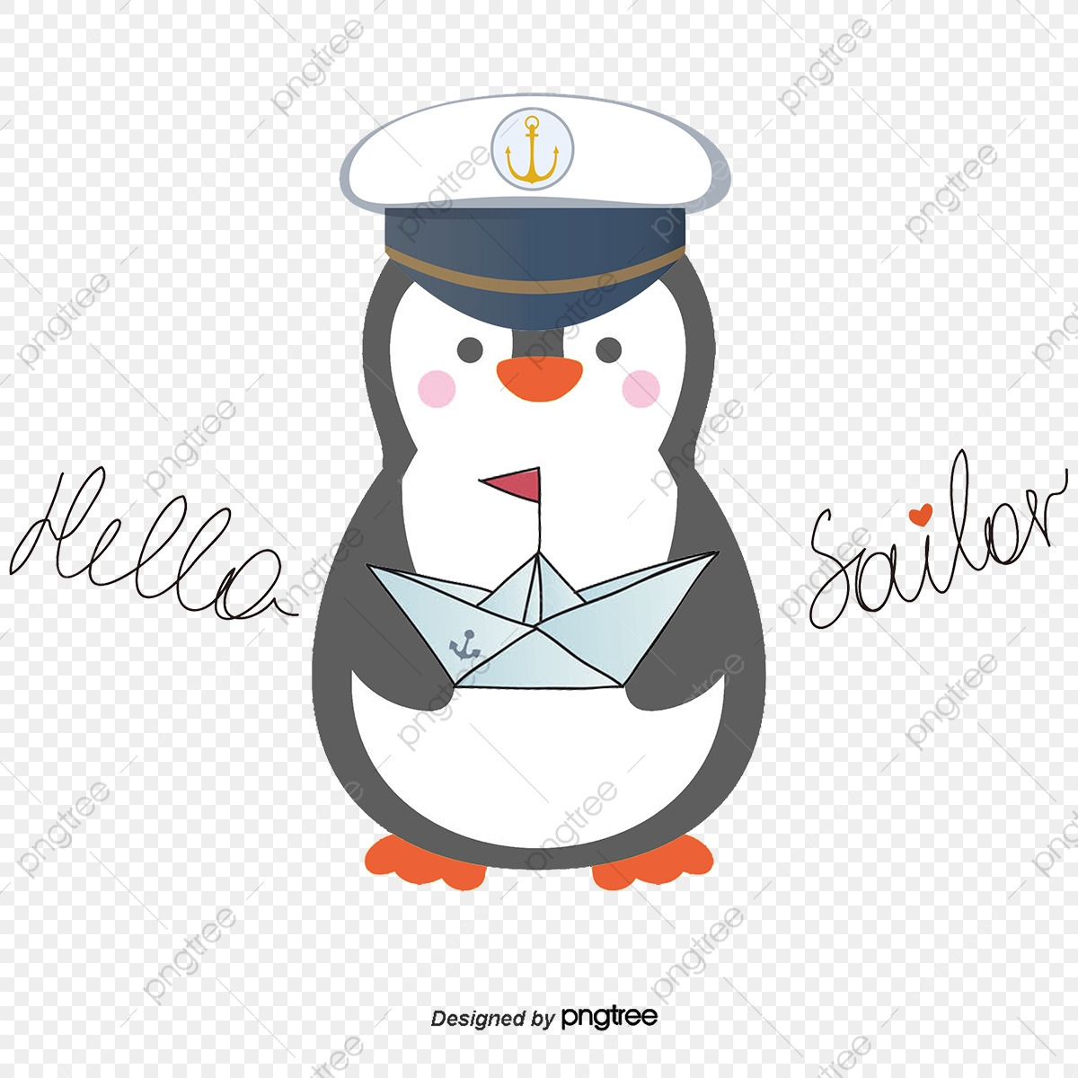 1200x1200 Penguin Sailor Vector, Penguin Vector, Seaman, Cartoon Png
