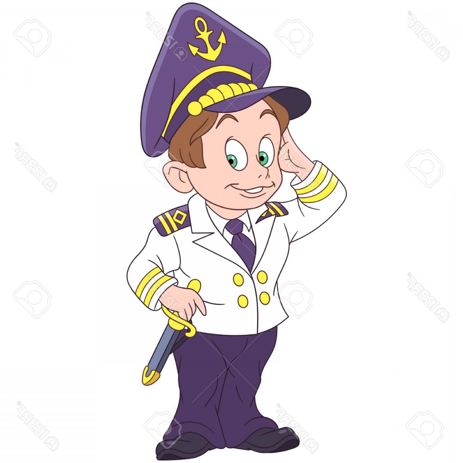 1560x1560 Photostock Vector Cartoon Marine Captain Navy Sailor Illustration