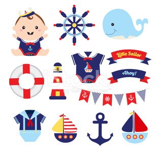 307x299 Set Of Little Sailor Nautical Element Vector Stock Vectors