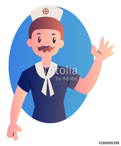414x500 Cartoon Sailor Vector Illustartion On White Background Stock