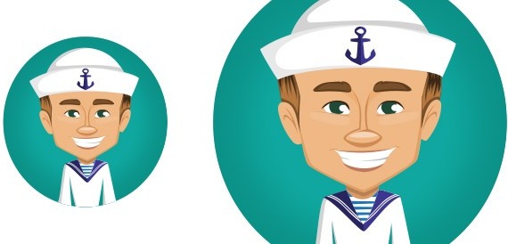 570x274 Vector Sailor Character Free Vector In Adobe Illustrator