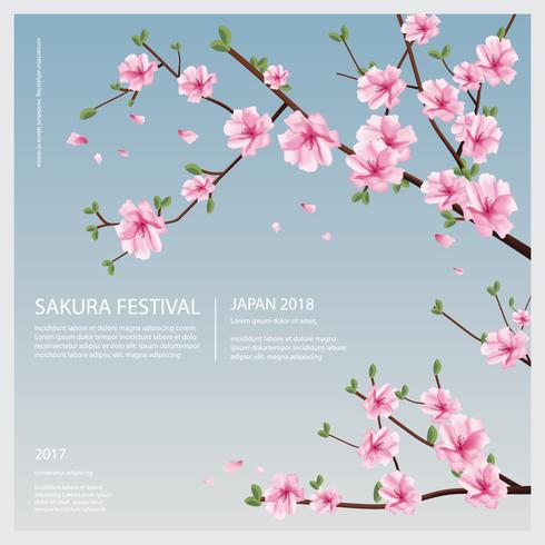 Japan Sakura Flower With Blooming Flowers Vector Illustration 490x490 Japan Sakura Flower With Blooming Flowers Vector Illustration