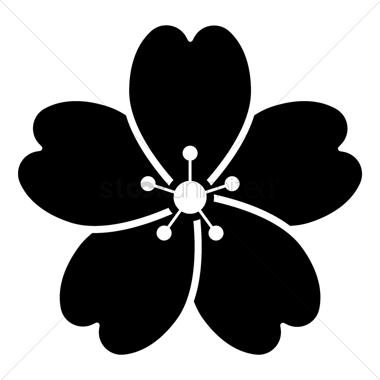 Sakura Flower Vector Image 1300x1300 Sakura Flower Vector Image