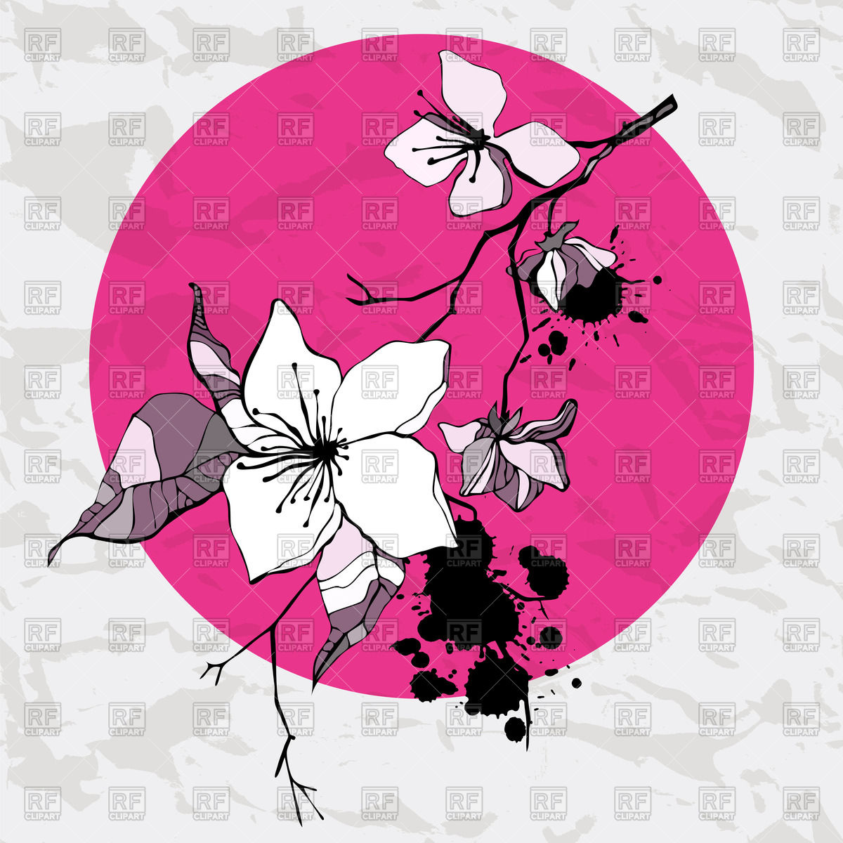White Sakura Flower On Crumpled Paper Background Vector Image 1200x1200 White Sakura Flower On Crumpled Paper Background Vector Image