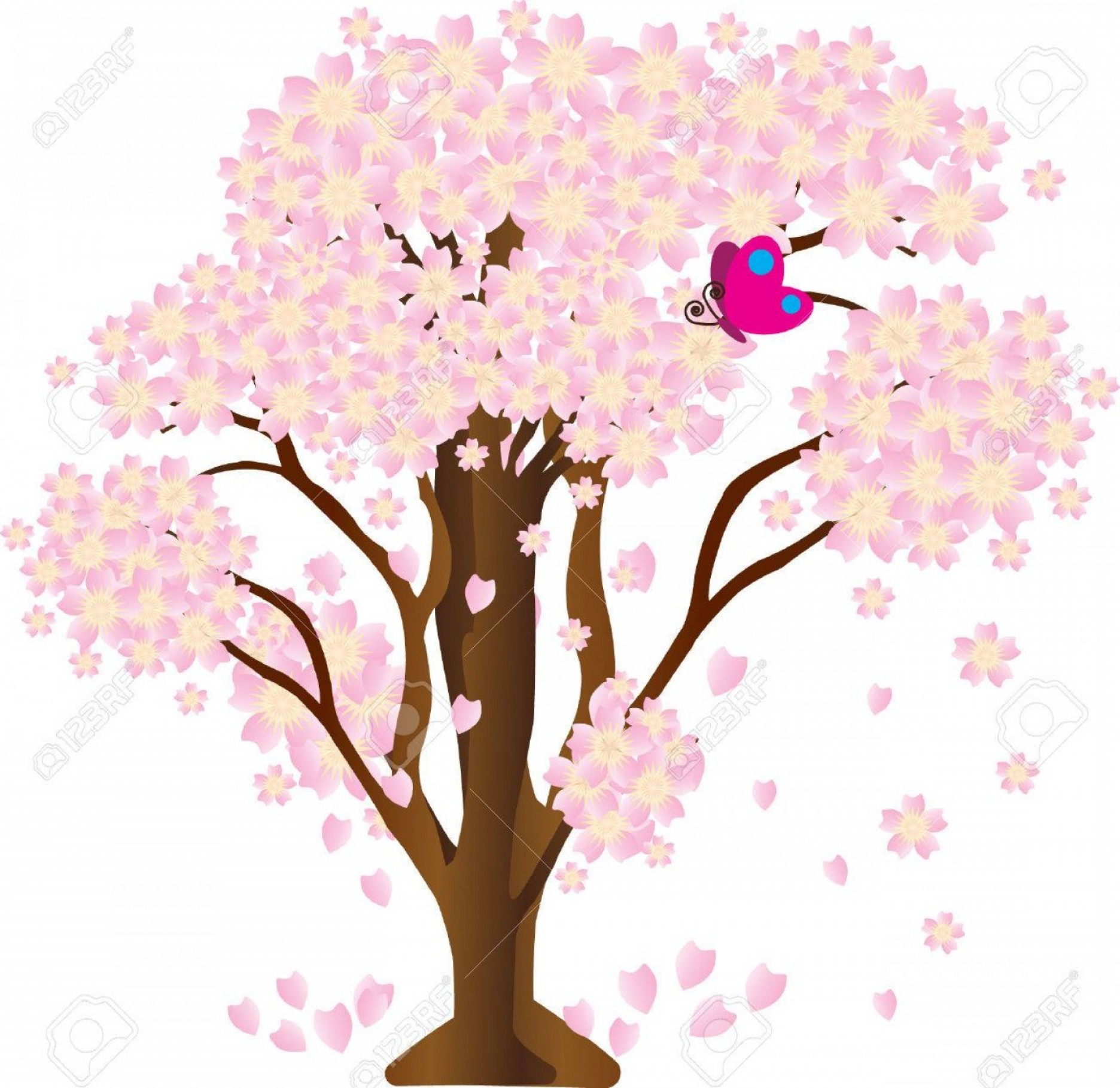 1872x1818 Vector Silhouette Cherry Blossoms Hoodamath