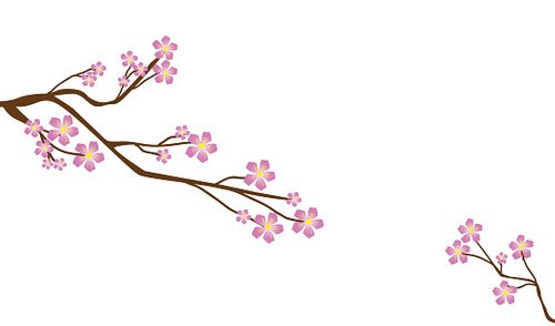 500x294 Blooming Sakura Vector Illustration Premium Clipart