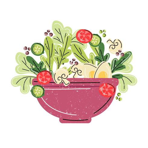 490x490 Vector Salad Bowl Illustration