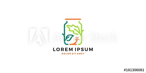 500x250 Salad In A Jar Logo Vector Icon Download