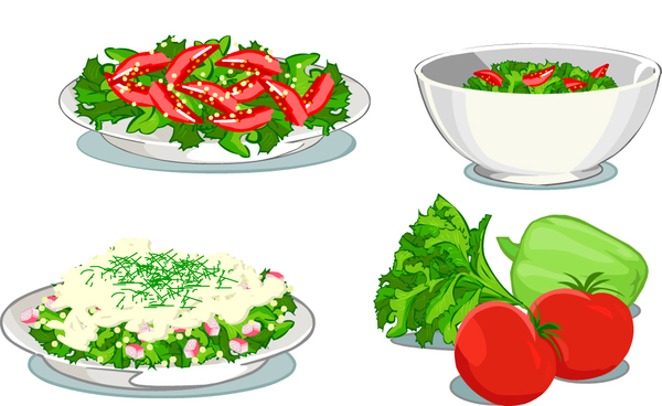 600x368 Fresh Vegetable With Salad Vector Free Download