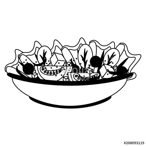 500x500 Healthy Vegetables Salad Vector Illustration Graphic Design Stock