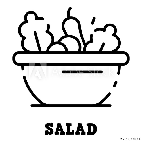 500x500 Salad Icon Outline Salad Vector Icon For Web Design Isolated