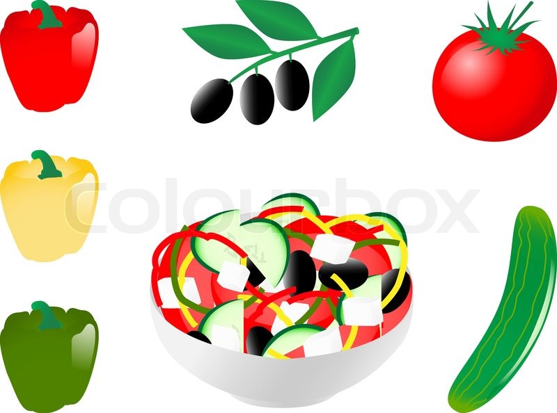 800x594 Vector Illustration Of Vegetable Salad Stock Vector Colourbox