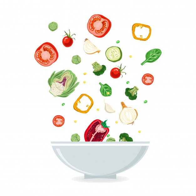 626x626 Bowl Of Vegetable Salad Vector Premium Download