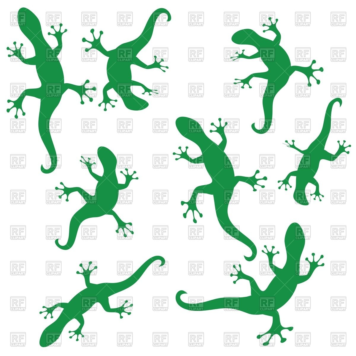 1200x1200 Silhouettes Of Green Salamanders Vector Image Of Plants