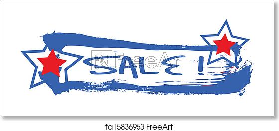 560x264 Free Art Print Of Of July Sale Banner Vector Drawing Art