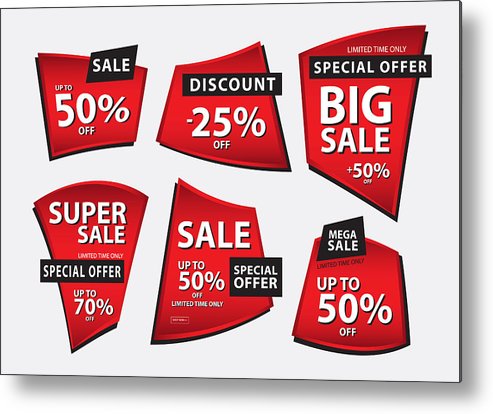 493x414 Red Banner Vector, Sale Banner Template, Ribbons Flat Isolated