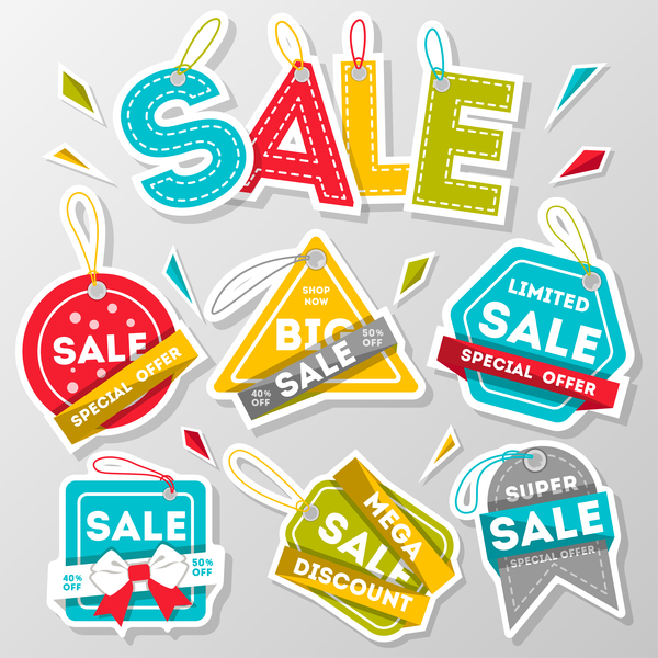 600x600 Sale Tags Sticker Vector Material Free Download