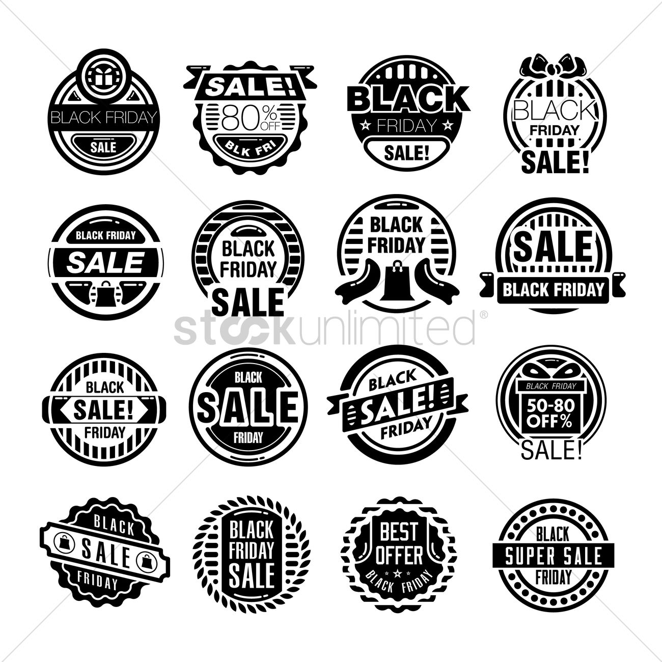 1300x1300 Black Friday Sale Sticker Vector Image