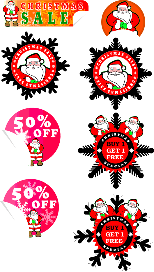 529x936 Christmas Sale Stickers Vector Freevectors