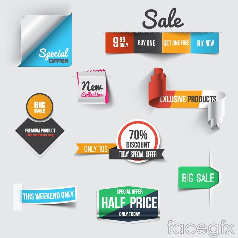 800x800 Creative Discount Tag Vector Email Newsletter Label Design