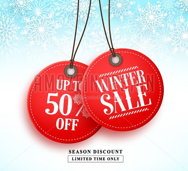 623x565 Winter Sale Vector Banner With Red Sale Tag Hanging