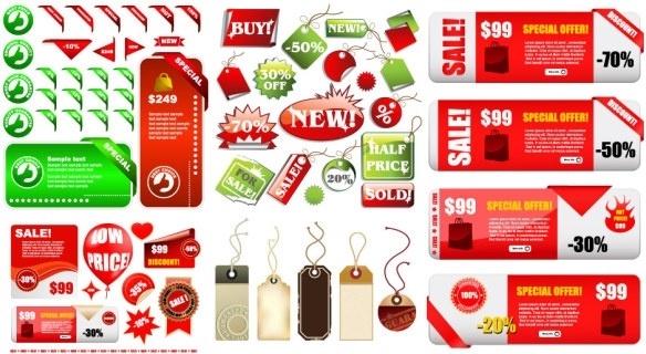 584x320 Sale Button Free Vector Download