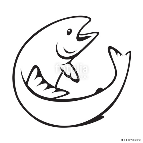 500x500 Graphic Salmon Fish Vector Stock Image And Royalty Free Vector
