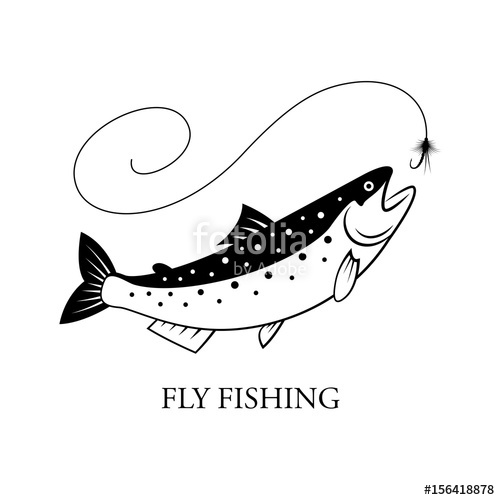 500x500 Graphic Fishing Salmon, Vector Stock Image And Royalty Free