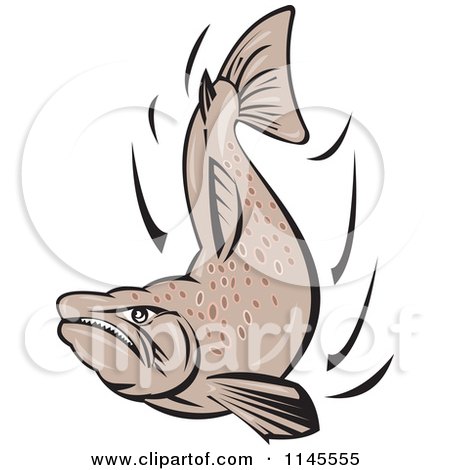 450x470 Clipart Of A Mad Salmon Fish