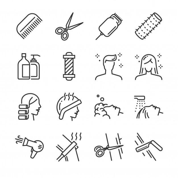 Hair Salon Icon Set Vector Premium Download 626x626 Hair Salon Icon Set Vector Premium Download