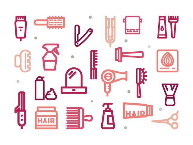 Hair Salon Outline Icons 640x480 Hair Salon Outline Icons