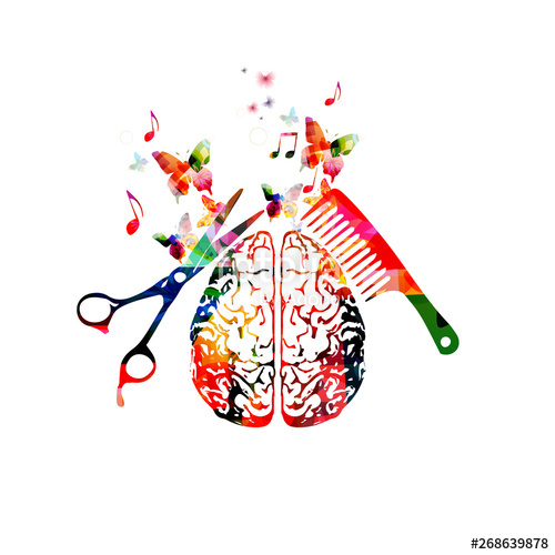 500x500 Hairdressing Tools Background Colorful Comb And Scissors Vector