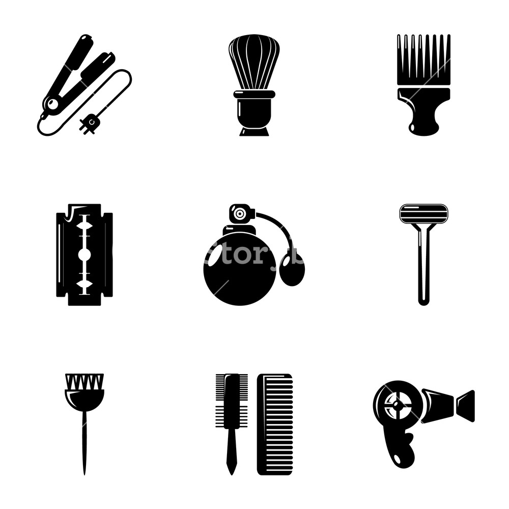 1000x1000 Hairdressing Salon Icons Set Simple Set Of Hairdressing Salon