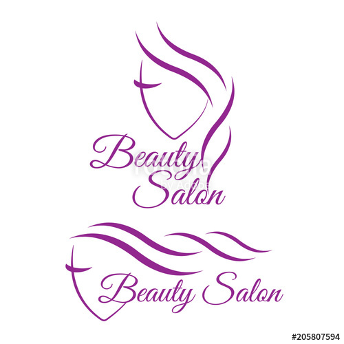 500x500 Woman Face Logo Template For Hair Salon Vector Logo Hair Vector