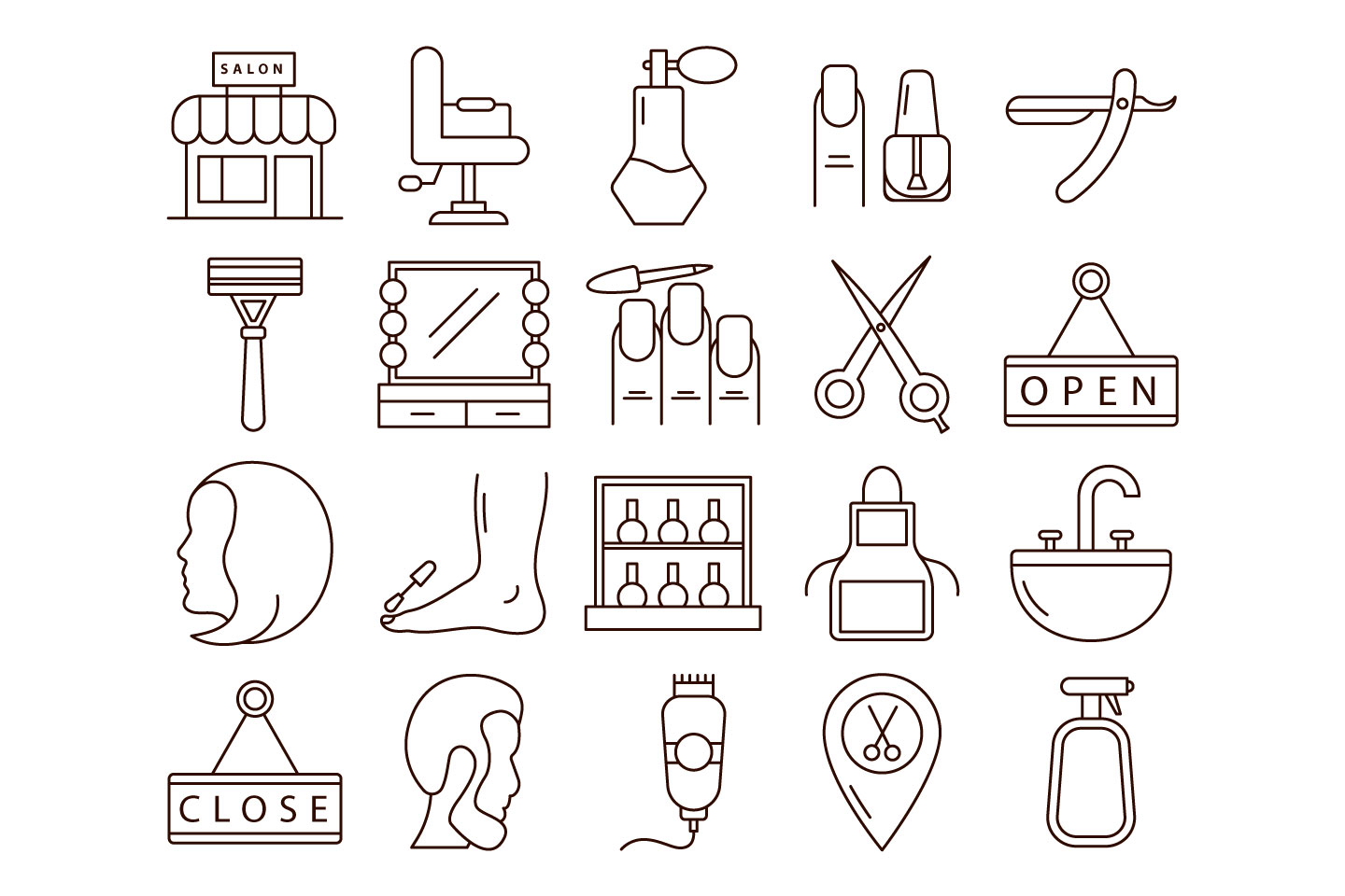 1440x960 Beauty Salon Vector Free Icon Set