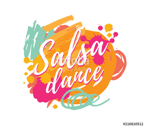 500x438 Salsa Dance Vector Logotype Abstract Brushes Colorful Background