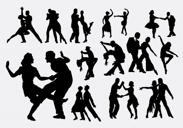 626x439 Tango And Salsa Dance Silhouette Vector Premium Download