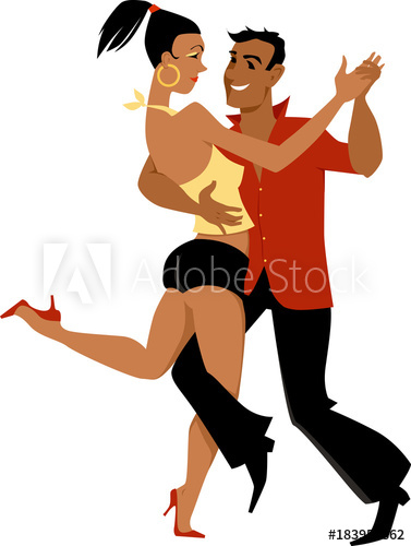 Young Latin Couple Dancing Salsa Or Bachata, Vector 377x500 Young Latin Couple Dancing Salsa Or Bachata, Vector