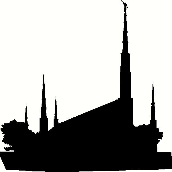 600x598 Huge Collection Of 'lds Temple Silhouette Clip Art' Download More