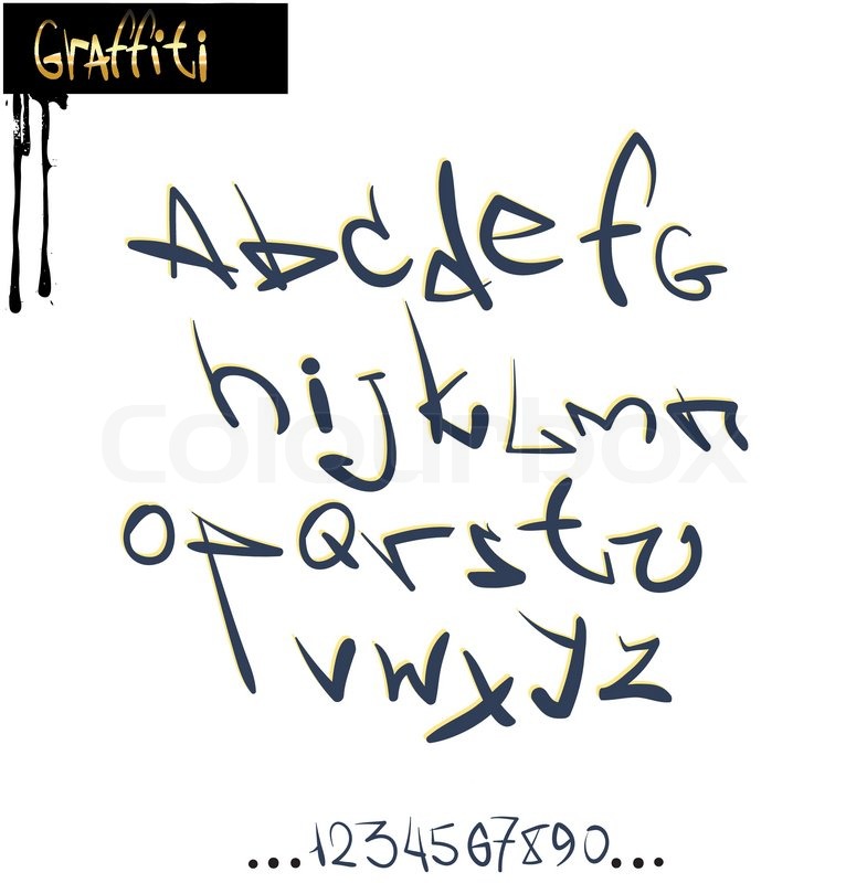 785x800 Graffiti Font Alphabet, Abc Letters Stock Vector Colourbox