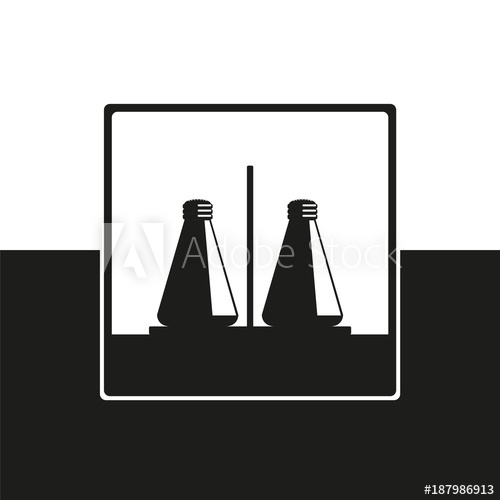 500x500 Pepper And Salt Shaker Vector Icon In Black And White Form