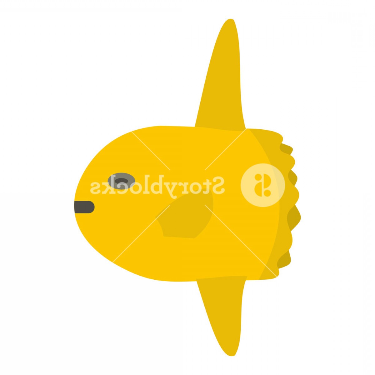1200x1200 Small Yellow Fish Icon Flat Isolated On White Background Vector