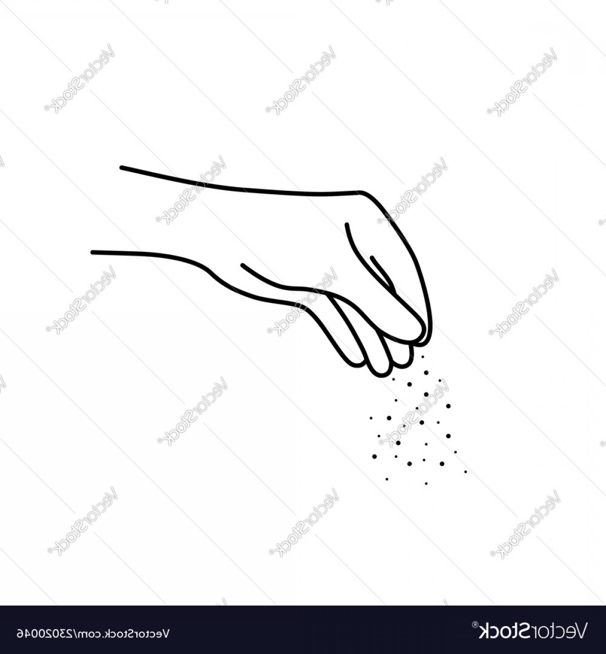 1200x1296 Thin Line Chef Woman Hand With Salt Vector Cqrecords