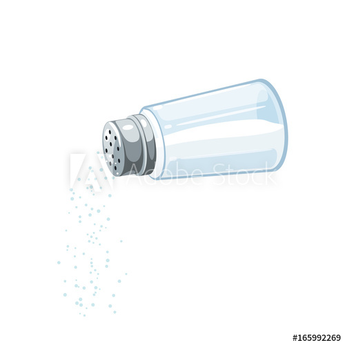 500x500 Transparent Salt Shaker With Metal Lid, Pouring Salt Vector