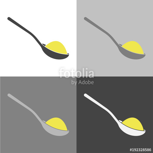 500x500 Vector Icon Of A Spoon With Sugar Or Salt Vector Icon On White