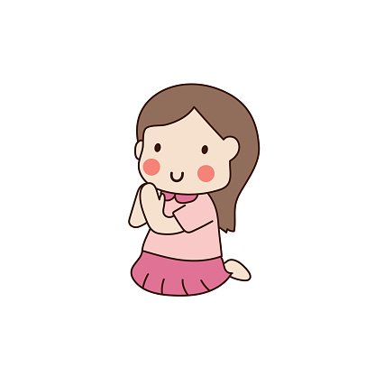 416x416 Girl Sitting Salute Vector Premium Clipart