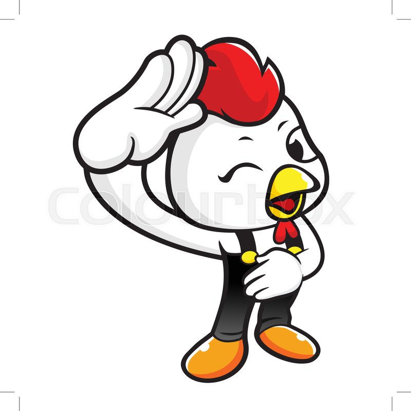 800x800 Rooster Character Is To Make A Salute Stock Vector Colourbox